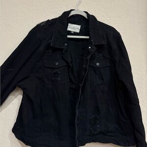 Black Distressed Denim Jacket